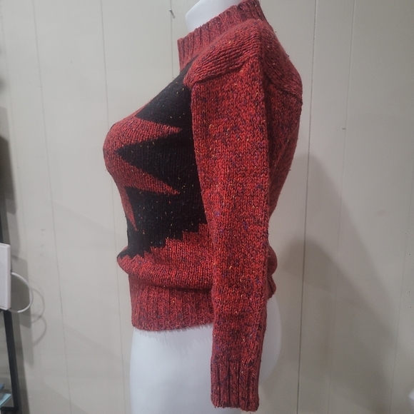 Vintage Wool Blend Sweater Southwestern Jumper LizWear Sz M Petite Shoulder Pads - Picture 2 of 9